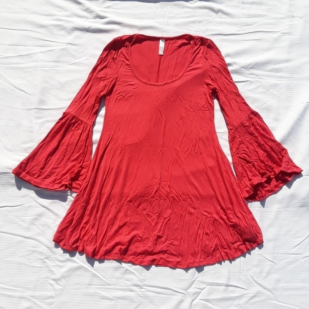 24seven bell sleeve tee shirt dress